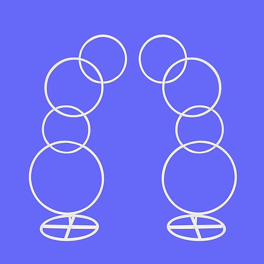 Wedding Arch 2pcs Round Backdrop Rings Loops Flower Balloon