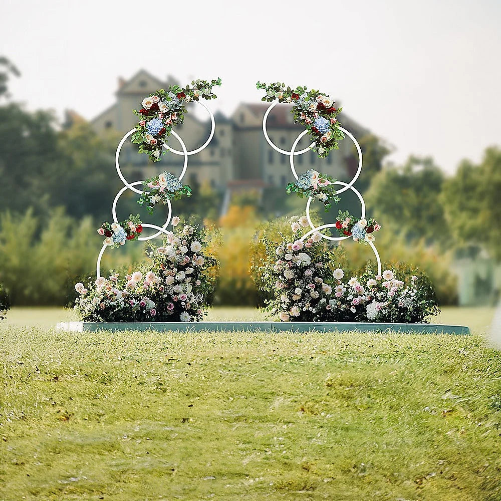 Wedding Arch 2pcs Round Backdrop Rings Loops Flower Balloon