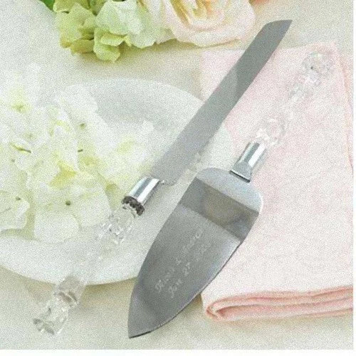 Wedding Cake Knife & Silver Blade Server Set - Anniversary