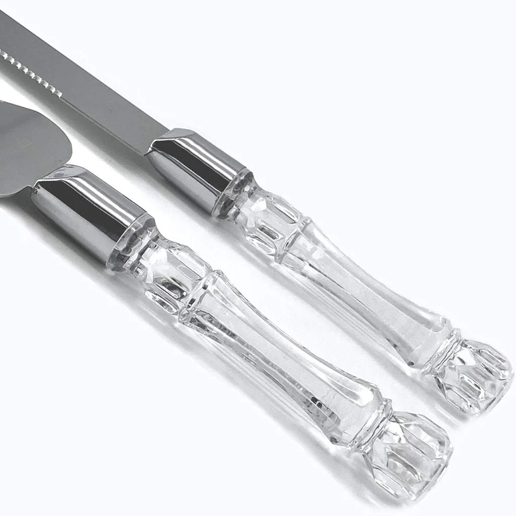 Wedding Cake Knife & Silver Blade Server Set - Anniversary