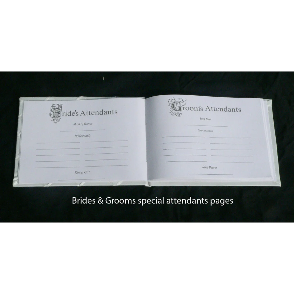 Wedding Guest Book Register White with Silver Pen & Stand