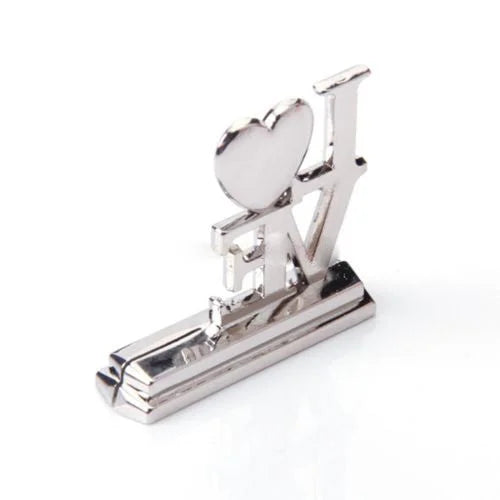 Wedding Name Card Place Stand 100 Pack - Silver LOVE