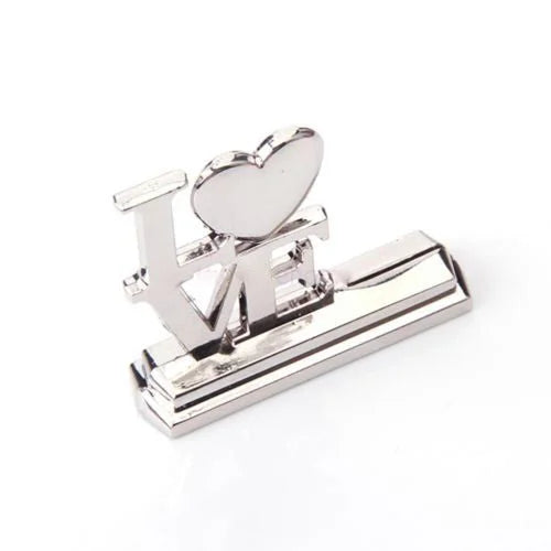 Wedding Name Card Place Stand 50 Pack - Silver LOVE Letters