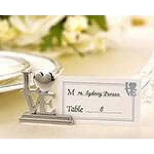Wedding Name Card Place Stand 50 Pack - Silver LOVE Letters
