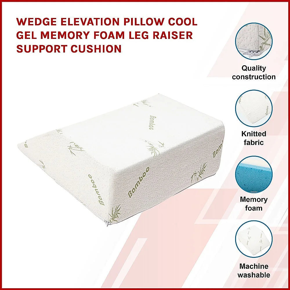 Wedge Elevation Pillow Cool Gel Memory Foam Leg Raiser