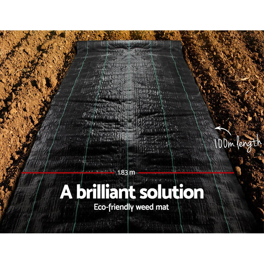 Weedmat 1.83×100m Woven Fabric Weed Control Gardening PE