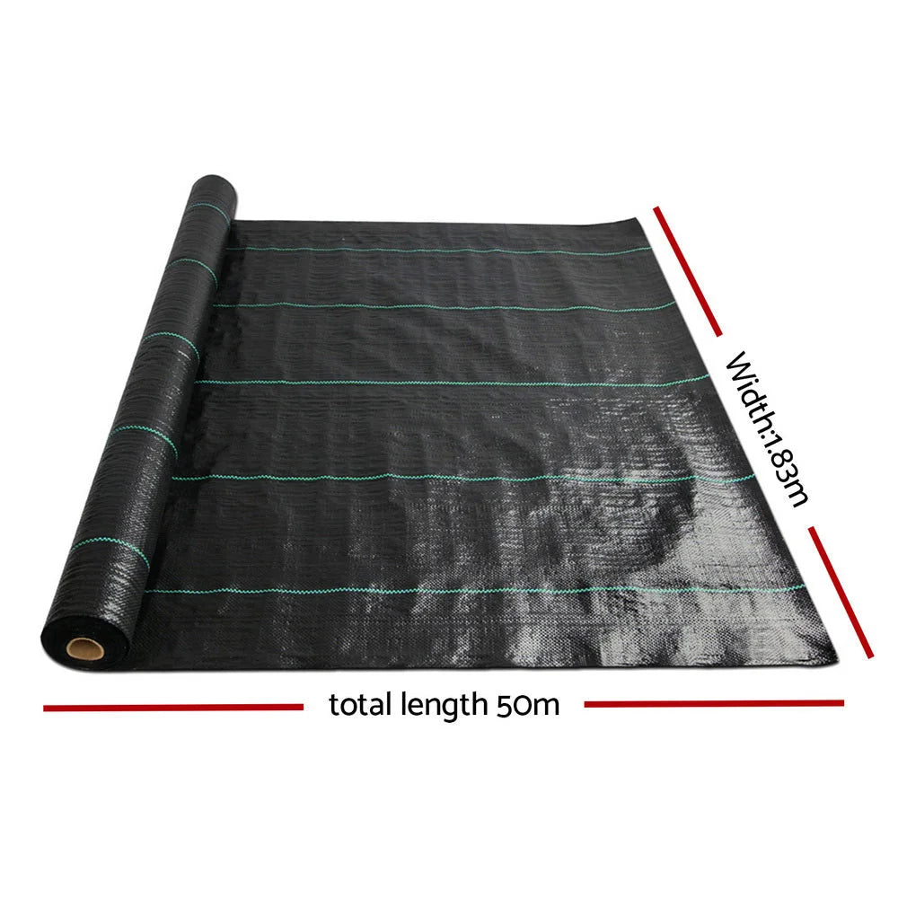 Weedmat 1 83 50M Woven with Fabric Weed Control Gardening PE Farm