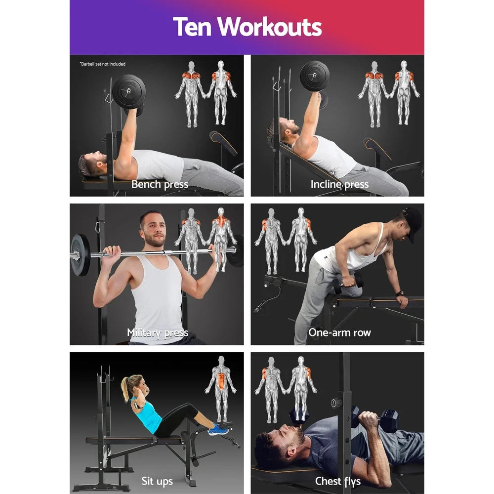 Weight Bench 10-in-1 Bench Press Home Gym Station 330KG
