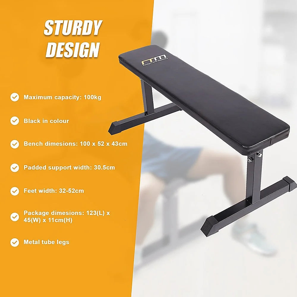 Weight Bench Flat for Home Gym Press - Fitness Accessories