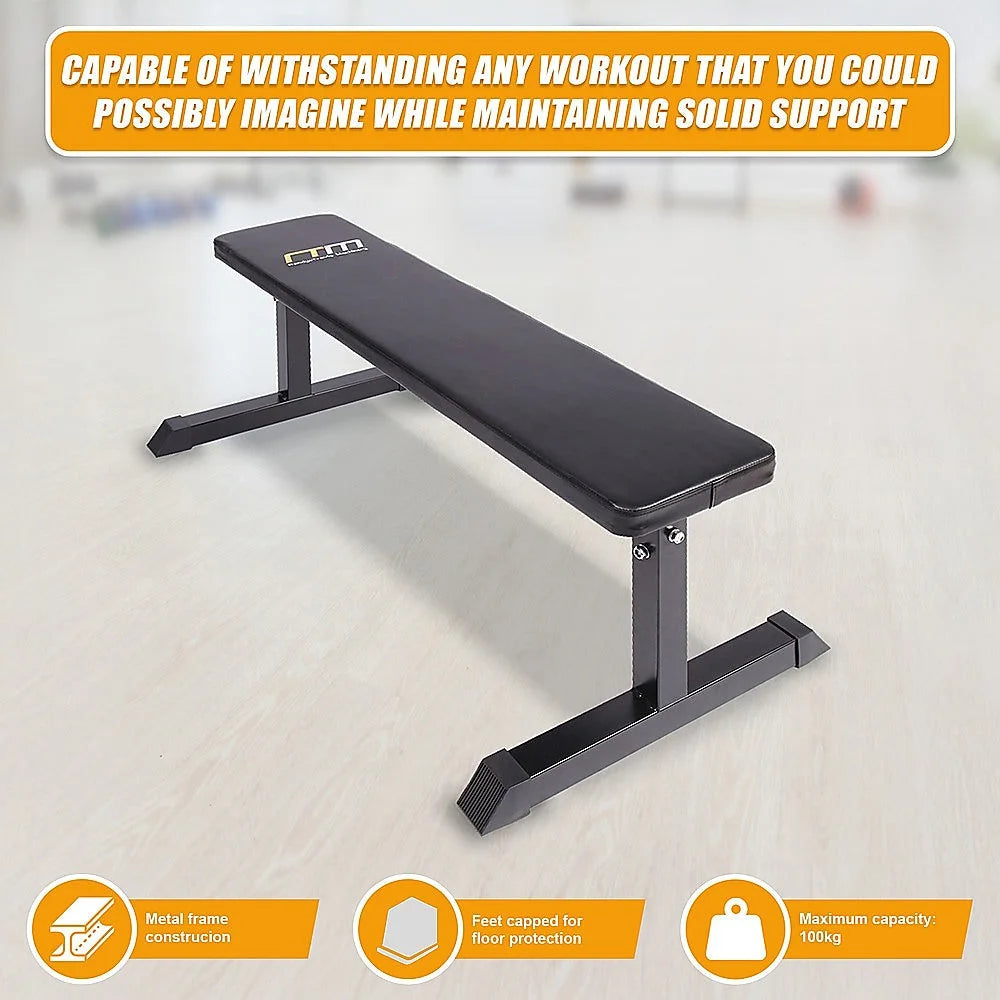 Weight Bench Flat for Home Gym Press - Fitness Accessories