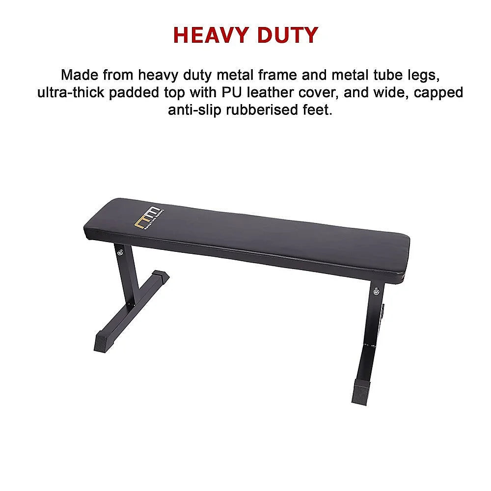 Weight Bench Flat for Home Gym Press - Fitness Accessories