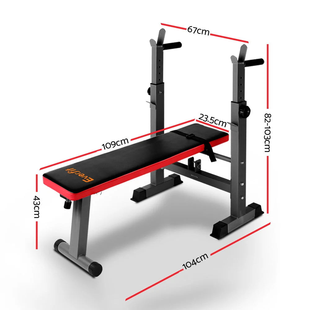 Weight Bench Multi‑Station Fitness Home Gym Red - Fitness