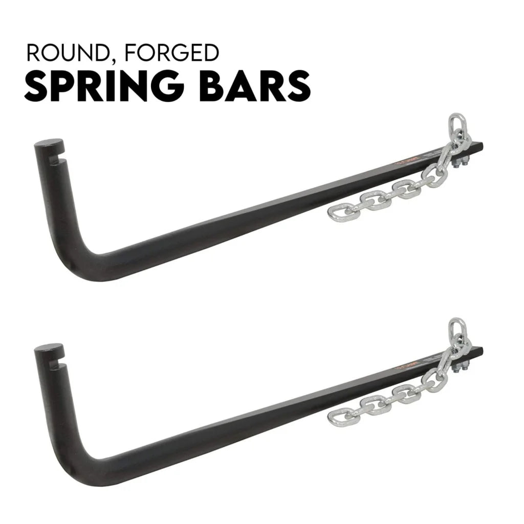 Weight distribution hitch with storage shelves and support legs