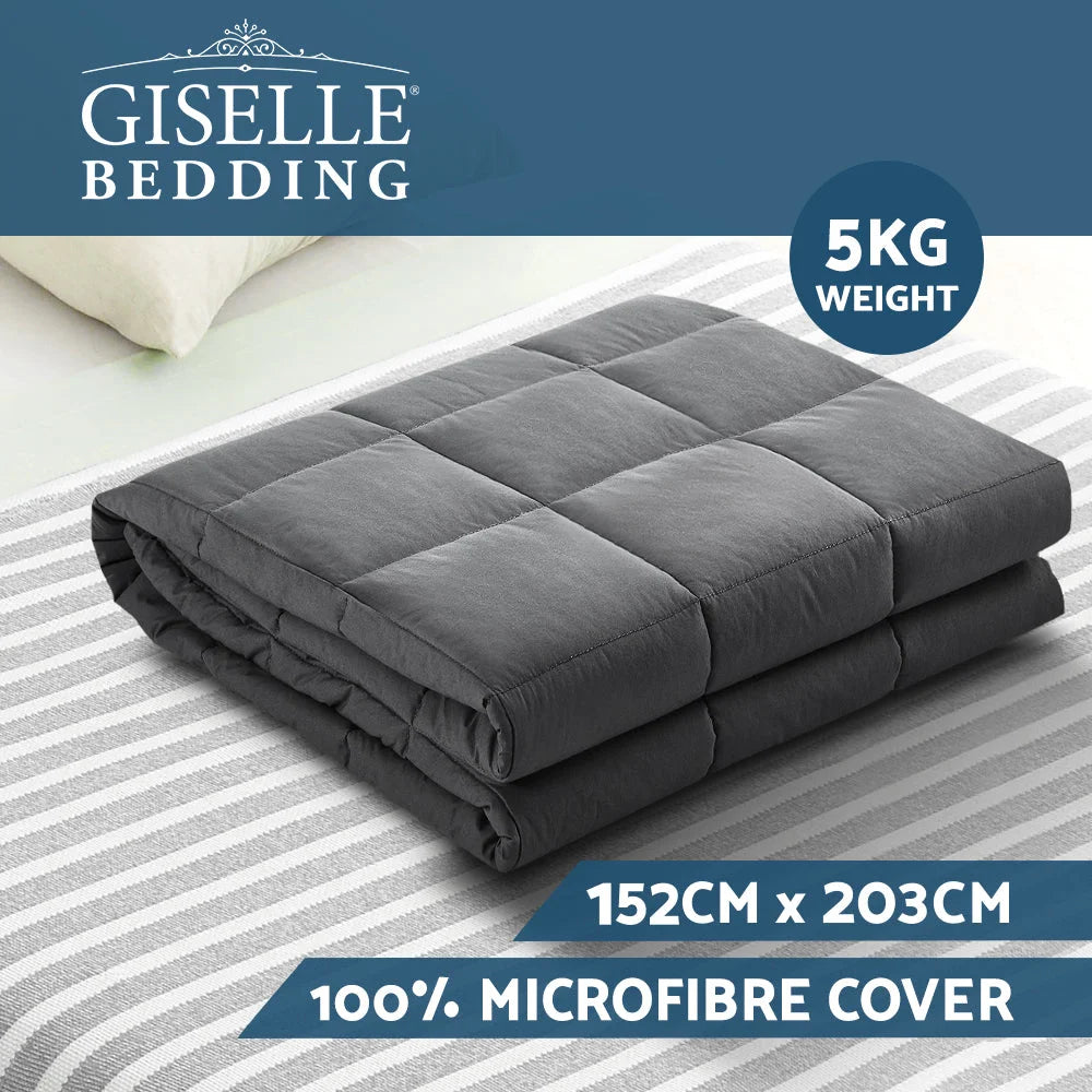 Weighted Blanket Adult 5KG Heavy Gravity Microfibre Cover
