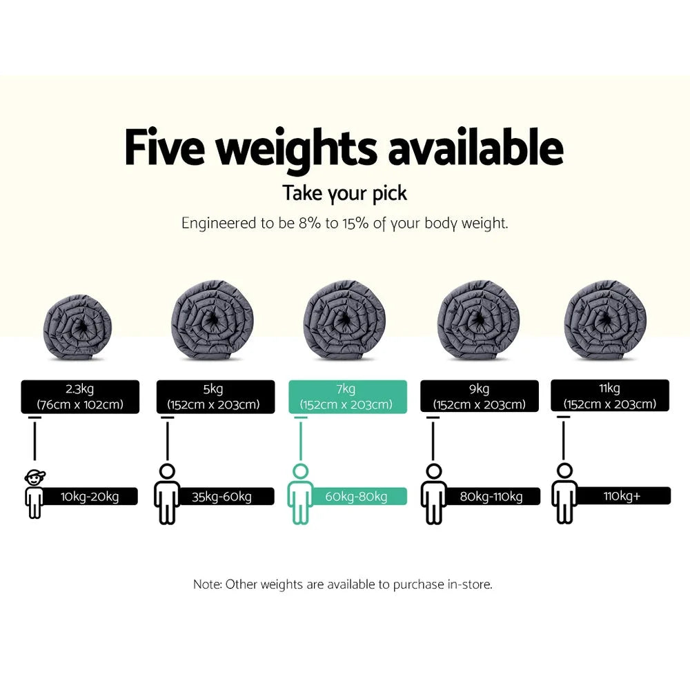 Weighted Blanket Adult 7KG Heavy Gravity Microfibre Cover