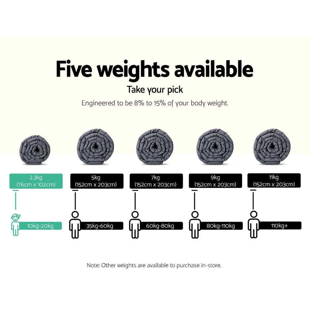 Weighted Blanket Kids 2.3KG Heavy Gravity Microfibre Cover