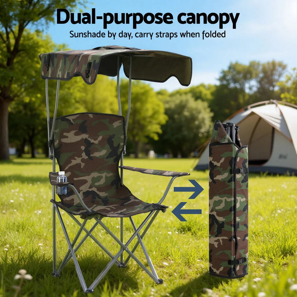 Weisshorn Camping Chair With Canopy Folding Outdoor
