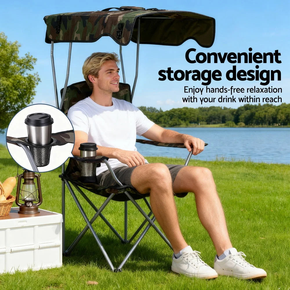 Weisshorn Camping Chair With Canopy Folding Outdoor