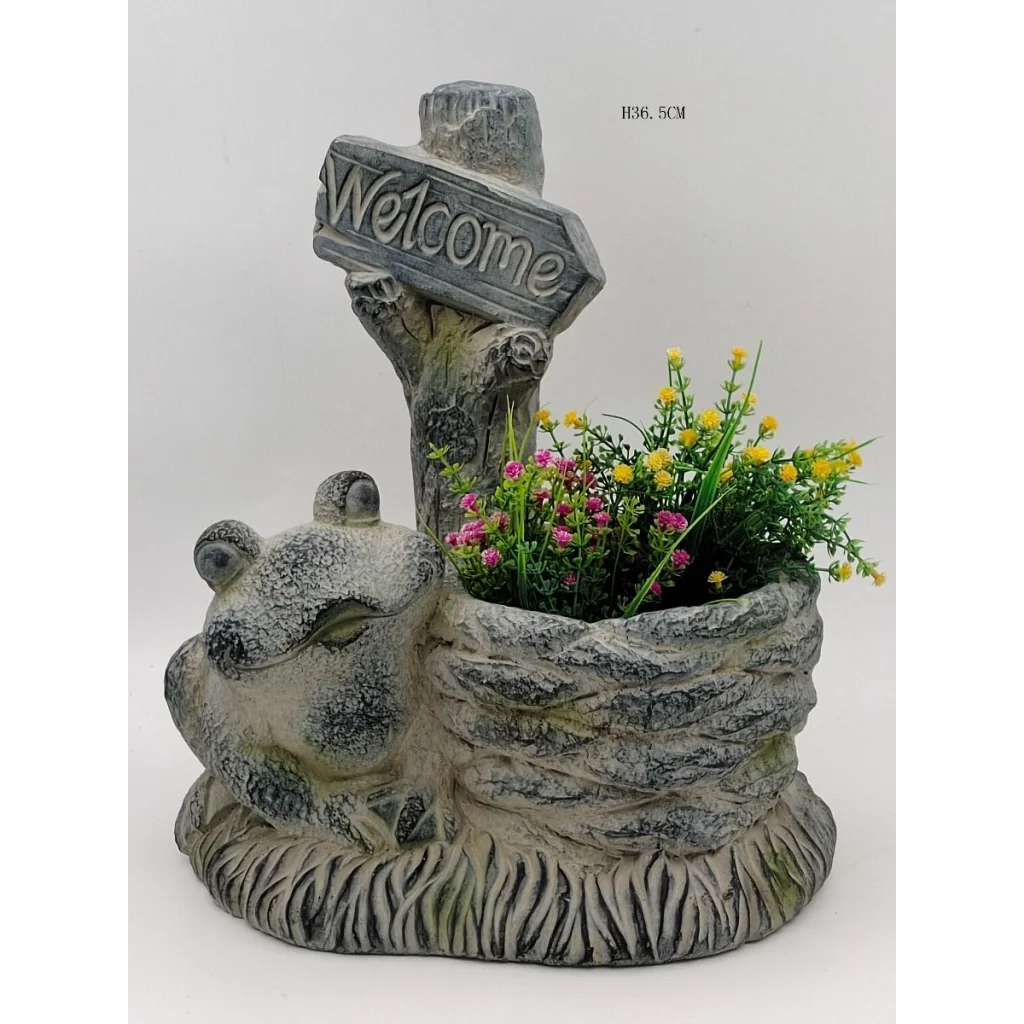 Welcome Frog Planter artificial plants potted 722