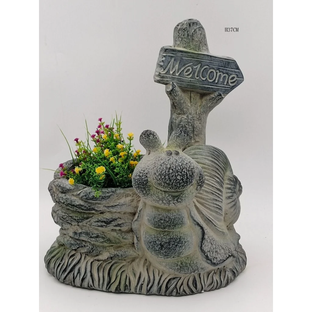 Welcome Snail Planter artificial plants potted 696