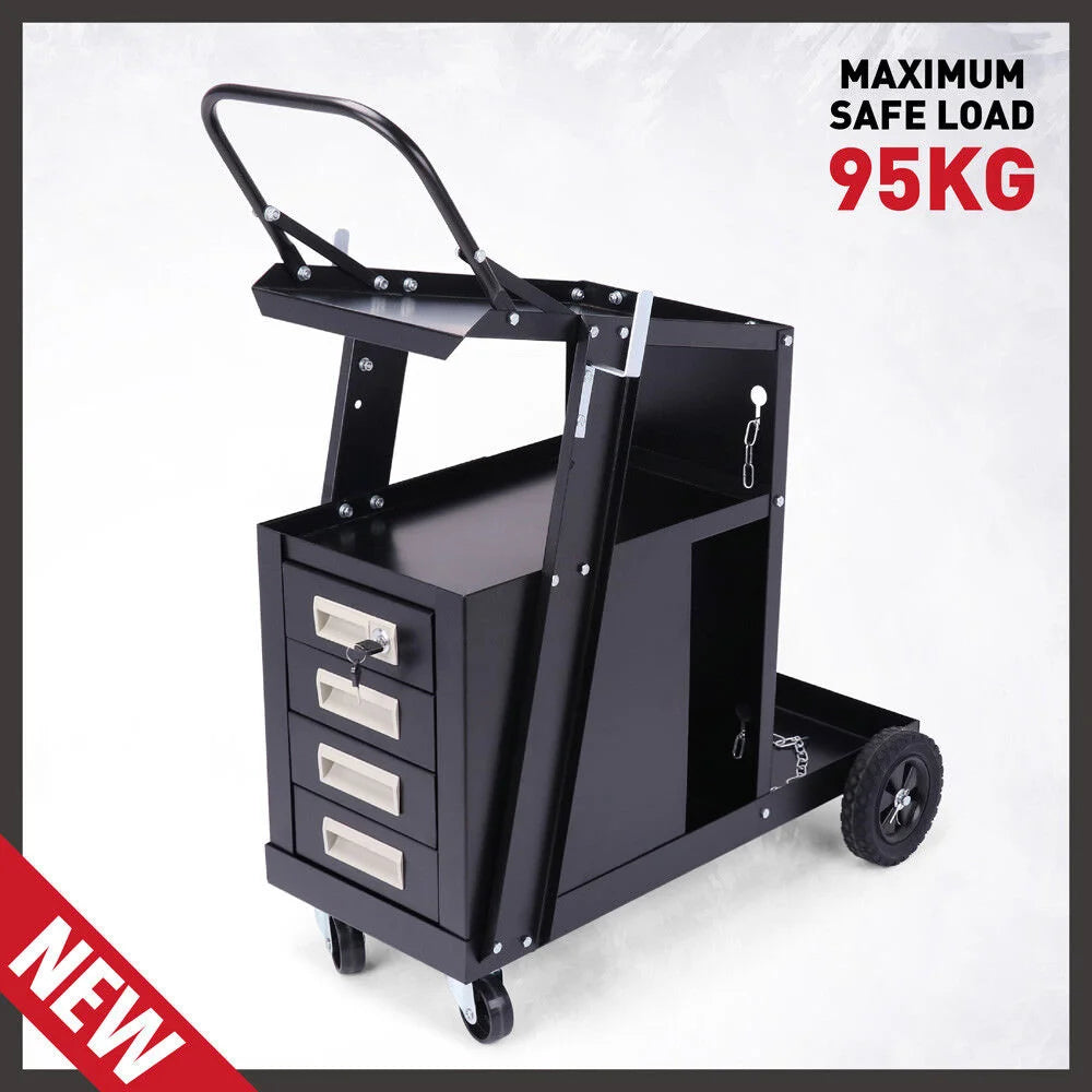 Welding Cart 4-Drawer MIG Welder Trolley Cabinet TIG ARC