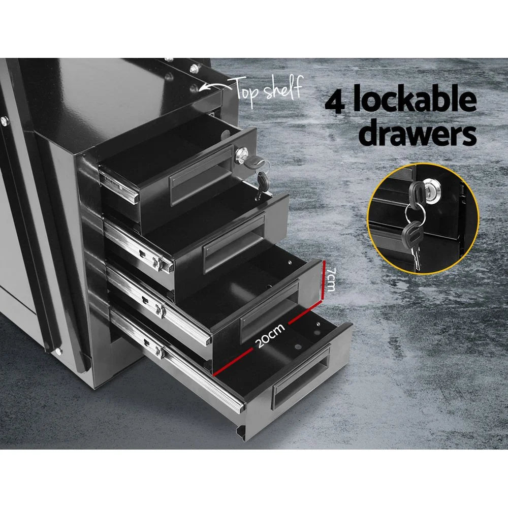 Welding Trolley 4-Drawer Black - Tools Storage
