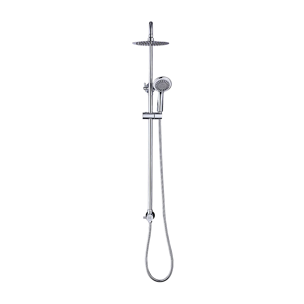 WELS 8’’ Rain Shower Head Set Rounded Dual Heads Faucet