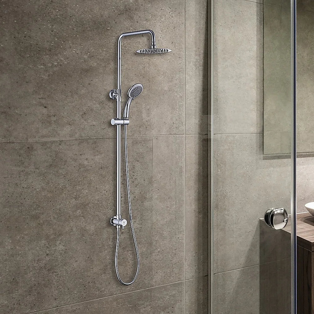 WELS 8’’ Rain Shower Head Set Rounded Dual Heads Faucet