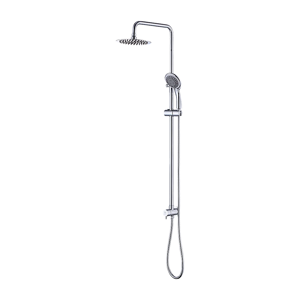 WELS 8’’ Rain Shower Head Set Rounded Dual Heads Faucet