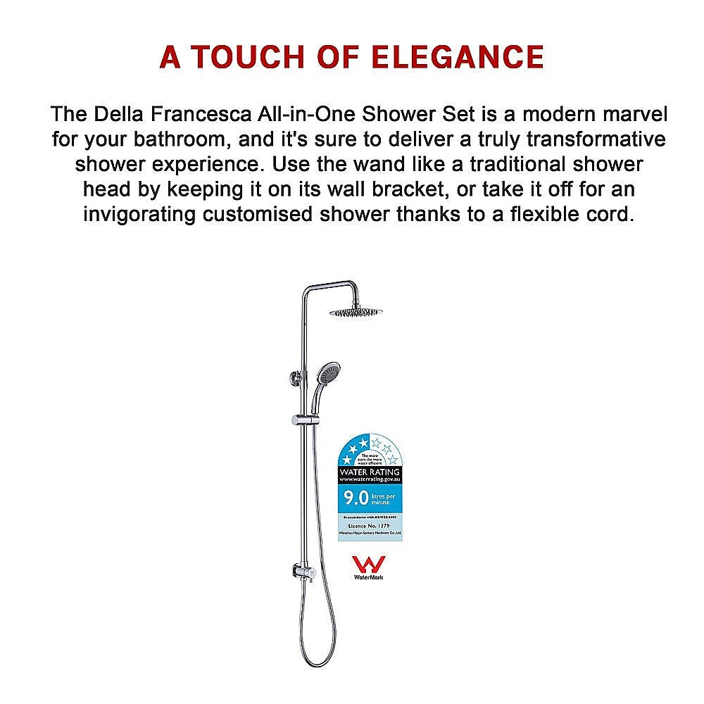WELS 8’’ Rain Shower Head Set Rounded Dual Heads Faucet