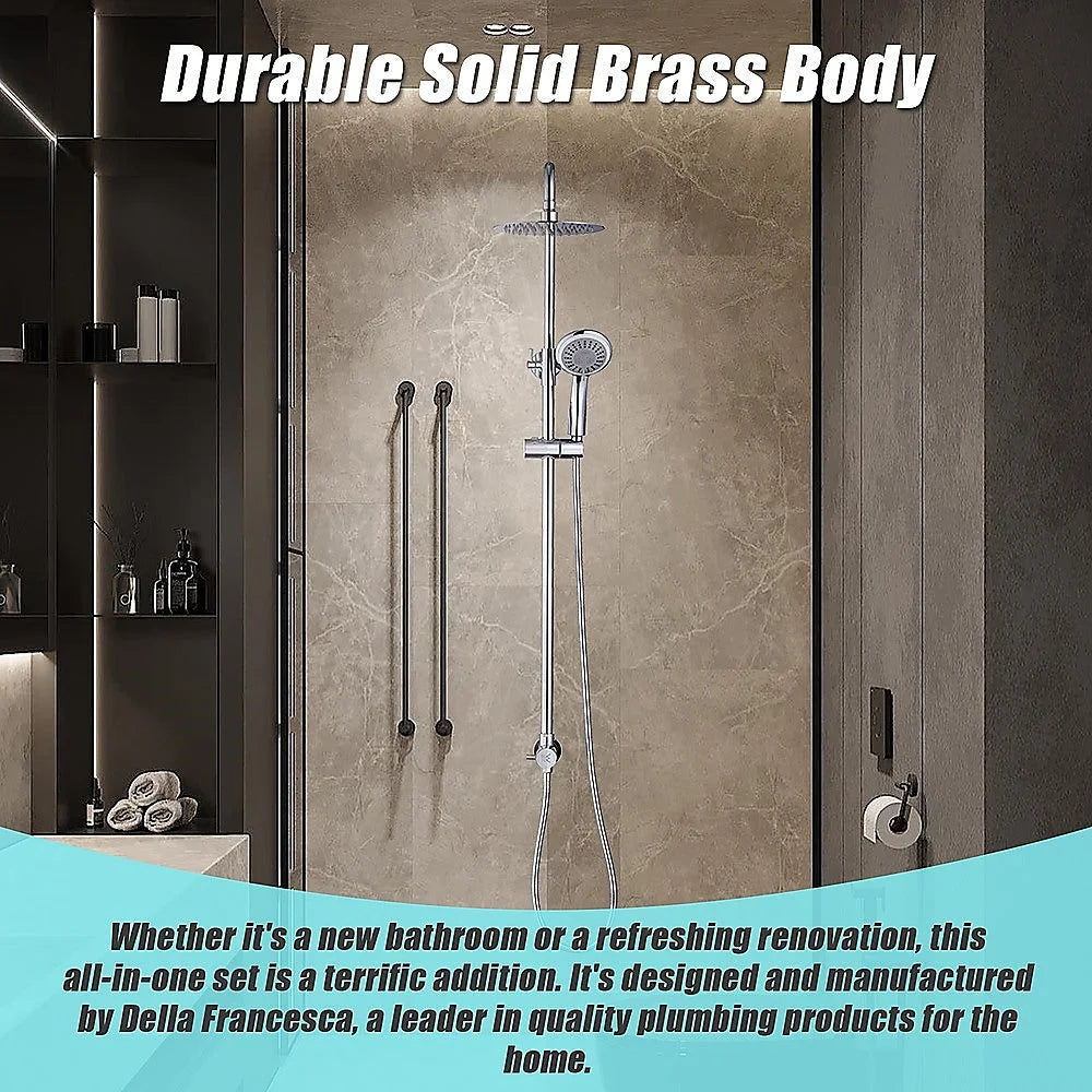 WELS 8’’ Rain Shower Head Set Rounded Dual Heads Faucet