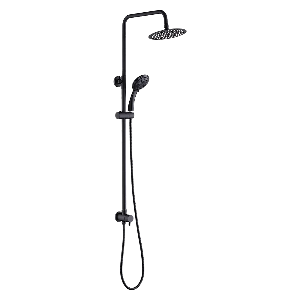 WELS 8’’ Rain Shower Head Set - Rounded Dual Heads Faucet