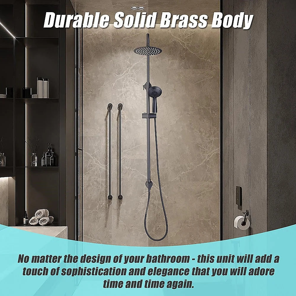 WELS 8’’ Rain Shower Head Set - Rounded Dual Heads Faucet