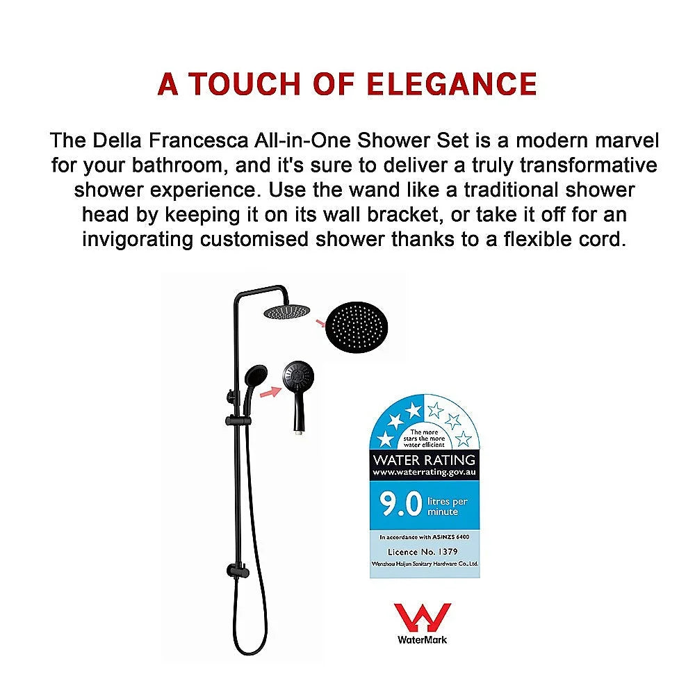 WELS 8’’ Rain Shower Head Set - Rounded Dual Heads Faucet