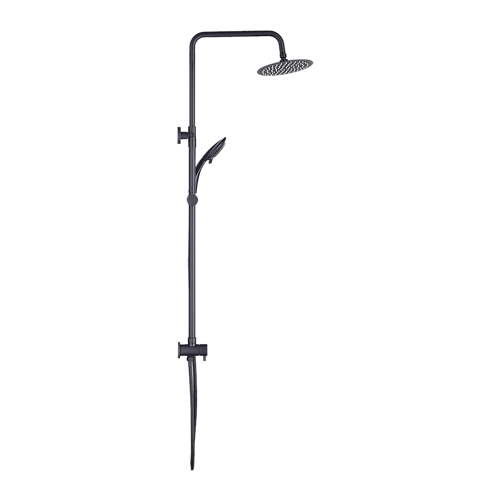 WELS 8’’ Rain Shower Head Set - Rounded Dual Heads Faucet