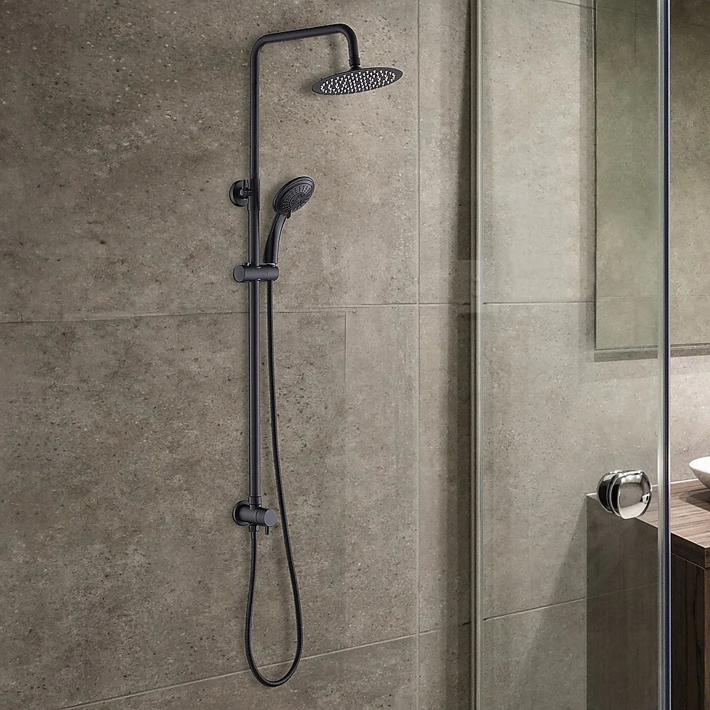 WELS 8’’ Rain Shower Head Set - Rounded Dual Heads Faucet
