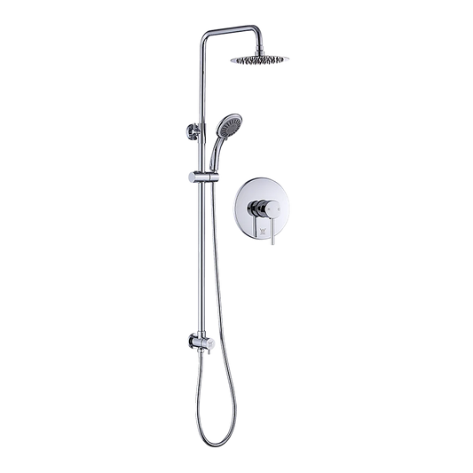 WELS 8’’ Rain Shower Head Set Rounded Dual Heads Faucet