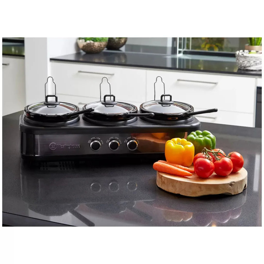 Westinghouse Slow Cooker Ceramic Pots 3 x 2.5L - Appliances