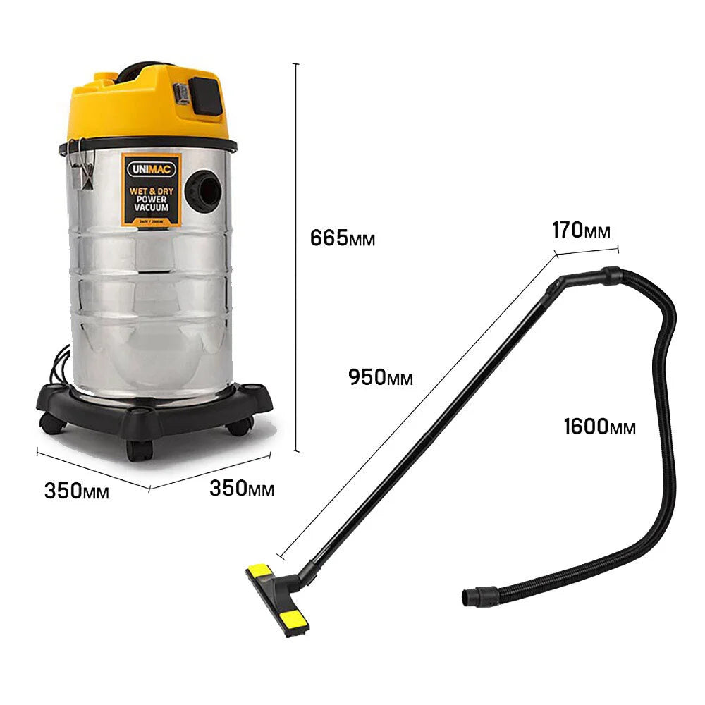 Wet and Dry Vacuum Cleaner Blower Bagless 30L 2000W Drywall