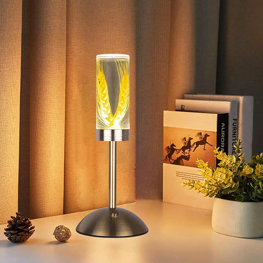 Wheat Ears Eternal Flower Acrylic Table Lamp