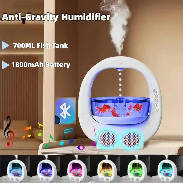 White 3 In 1 Anti-Gravity Humidifier Multifunctional