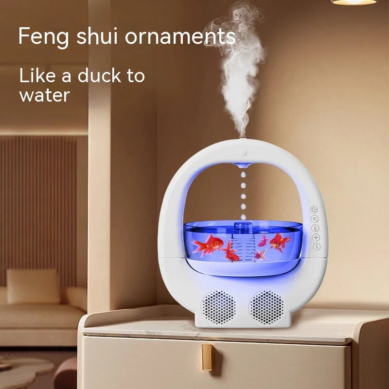 White 3 In 1 Anti-Gravity Humidifier Multifunctional