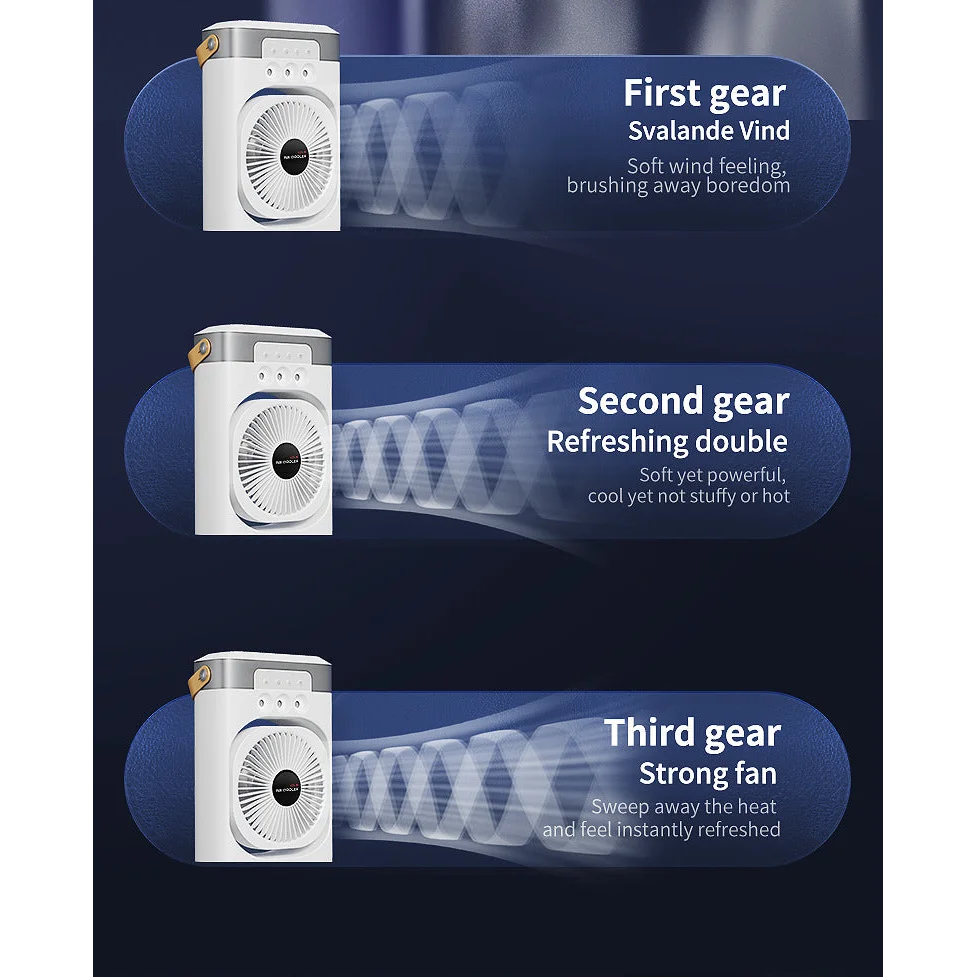 White 3-in-1 Portable Air Cooler Fan - Desktop Humidifier &