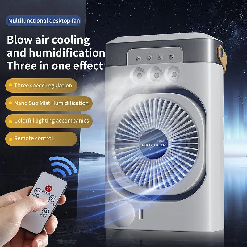 White 3-in-1 Portable Air Cooler Fan - Desktop Humidifier &