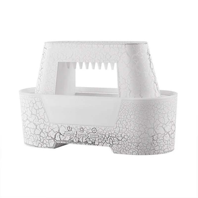 White 300ml Ultrasonic Aroma Diffuser with Cracked Light