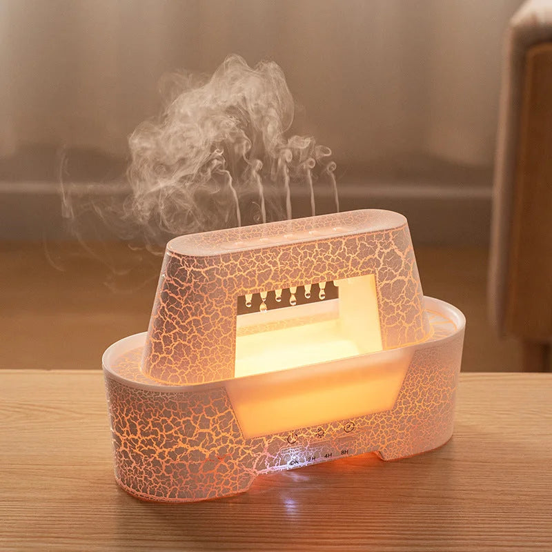 White 300ml Ultrasonic Aroma Diffuser with Cracked Light