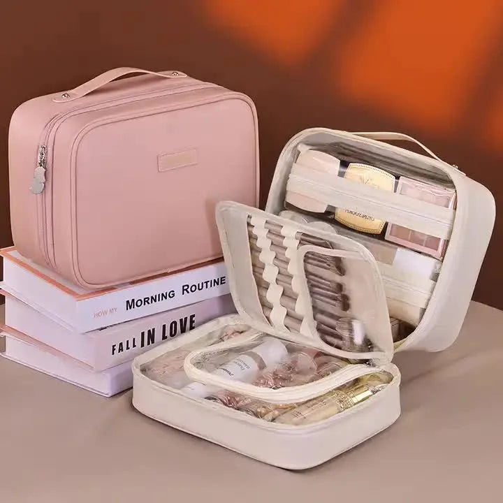 White 5-in-1 Multi-Function PU Makeup Organizer – Large