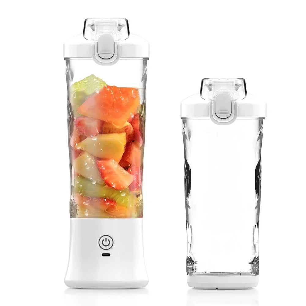 White 600ml Large Capacity Juicer Cup - Rechargeable