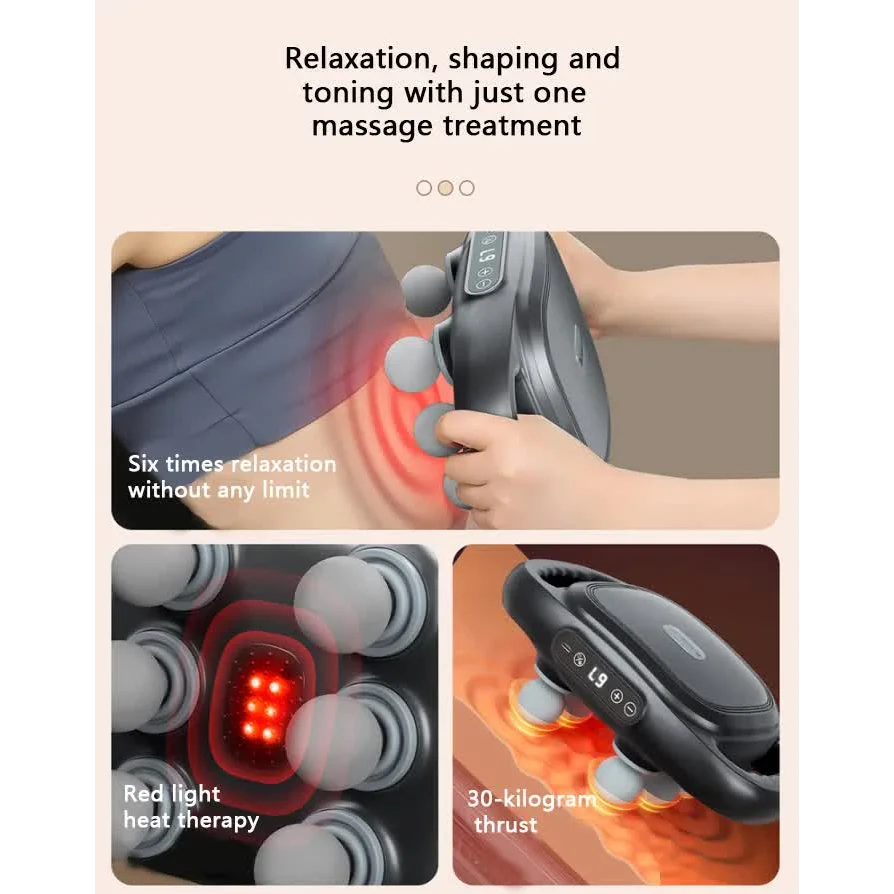 White Advanced 6-Head Percussion Massager with Heat