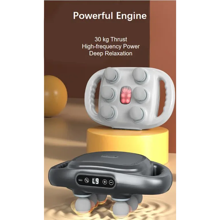 White Advanced 6-Head Percussion Massager with Heat